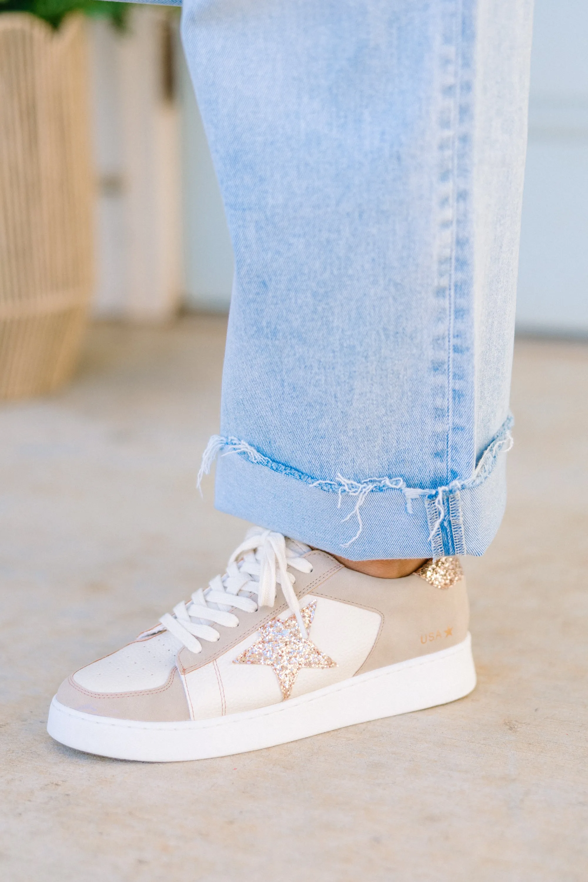 Take The Chance Sneakers, Gold