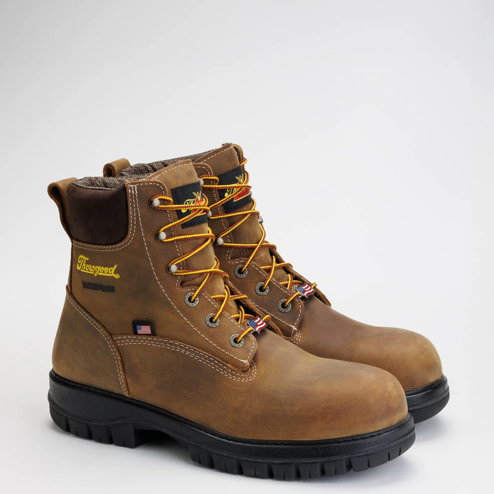 Thorogood Men's Genesis Series 6" Round Toe Waterproof Work Boot -Chestnut- 814-4149