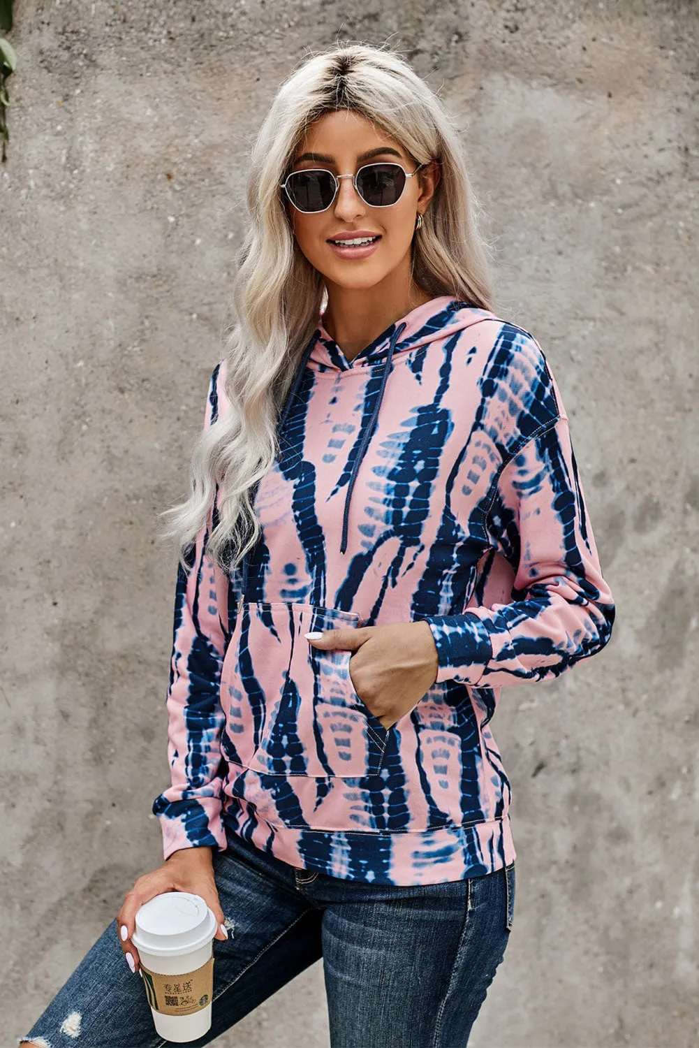 Tie-dye Print Pullover Hoodie