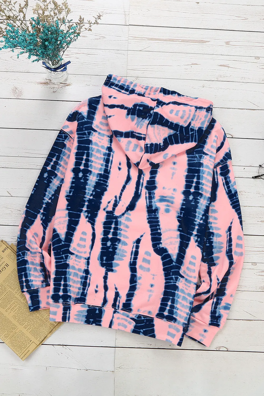 Tie-dye Print Pullover Hoodie