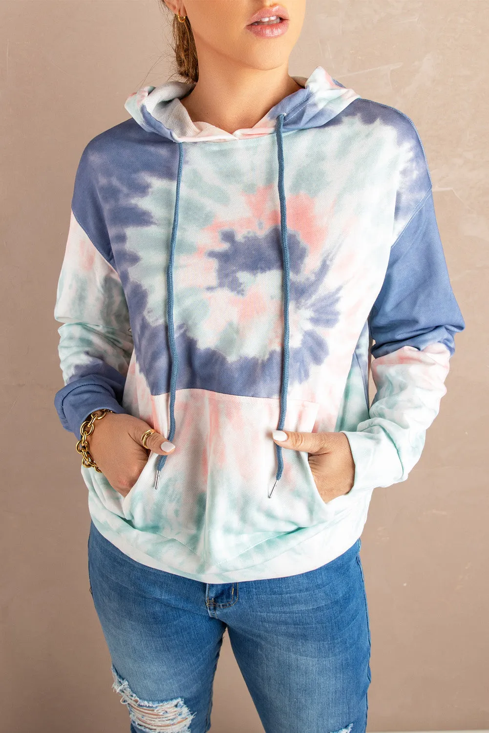Tie-dye Print Pullover Hoodie