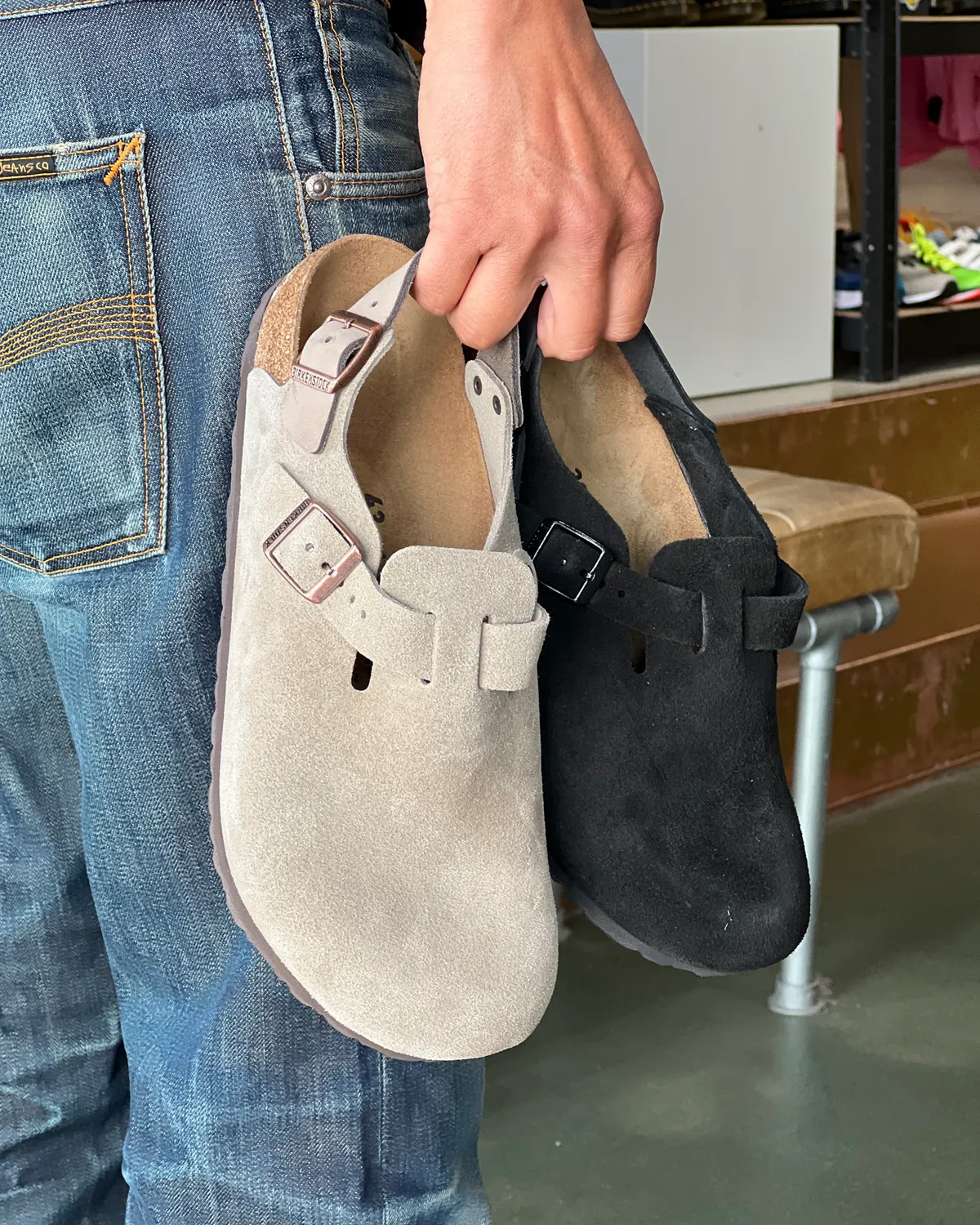 Tokio Suede Leather Narrow - Taupe