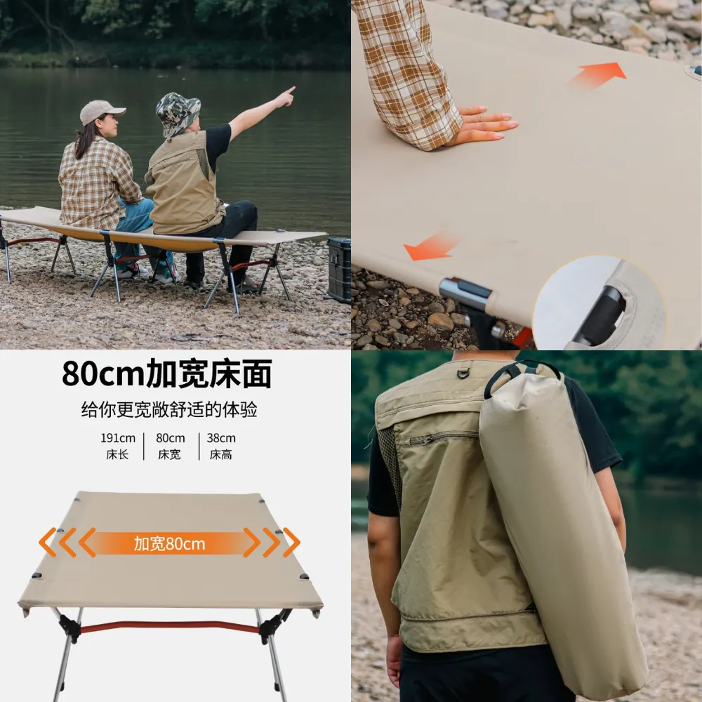 Ultralight Camping Bed Portable Folding Single Bed Low and High Dual Size Outdoor