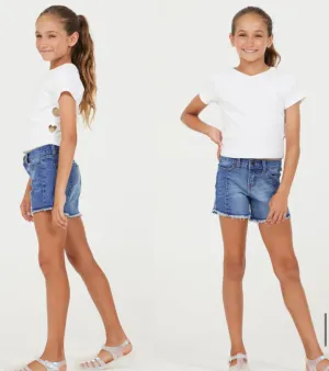 Vintage Havana- White Ribbed Heart Side Cutout Tee