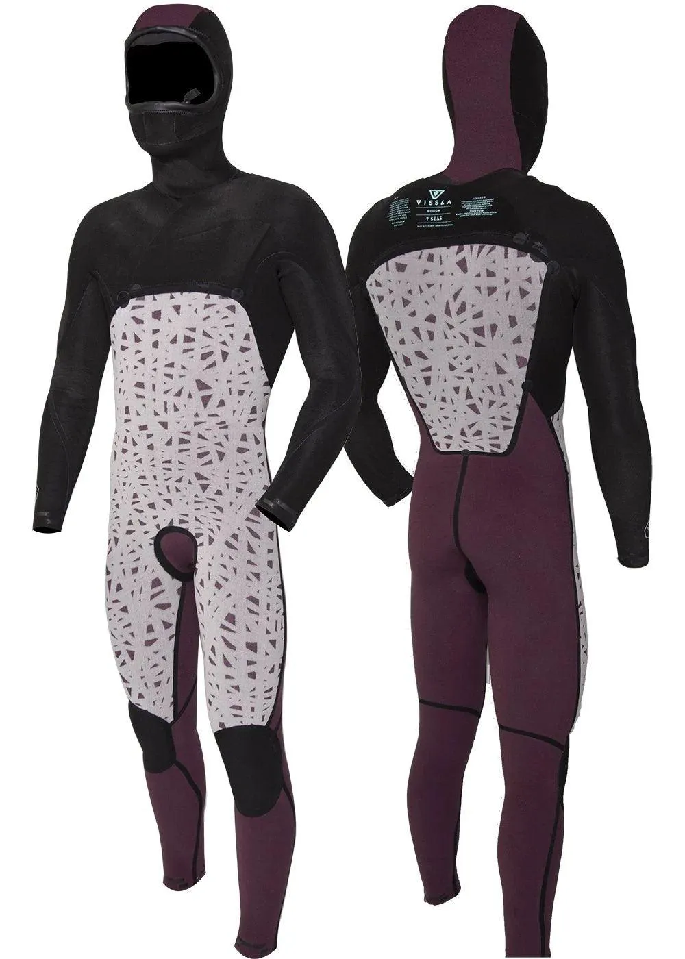 Wetsuit Vissla Seven Seas 4/3 C/Z Hooded