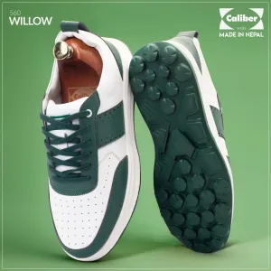 White/Green Casual Sneakers for Men (Willow 560)