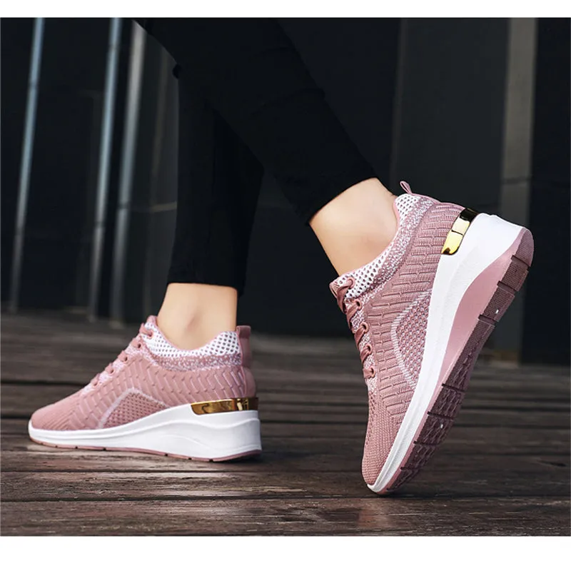 Women’s Casual Patterned Mesh Sneakers with Lace | Perfect for All Seasons