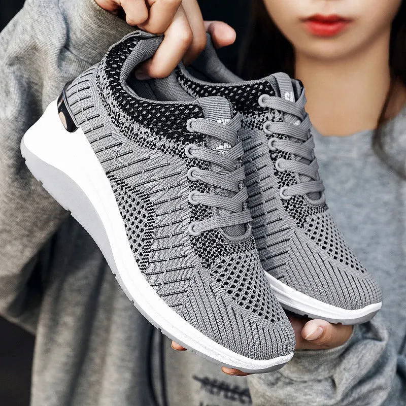 Women’s Casual Patterned Mesh Sneakers with Lace | Perfect for All Seasons
