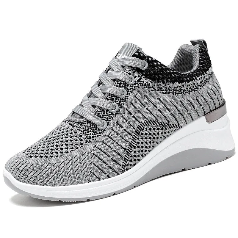 Women’s Casual Patterned Mesh Sneakers with Lace | Perfect for All Seasons