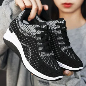 Women’s Casual Patterned Mesh Sneakers with Lace | Perfect for All Seasons