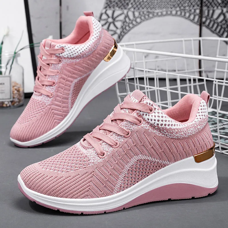 Women’s Casual Patterned Mesh Sneakers with Lace | Perfect for All Seasons