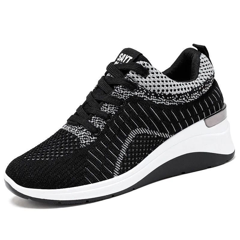 Women’s Casual Patterned Mesh Sneakers with Lace | Perfect for All Seasons
