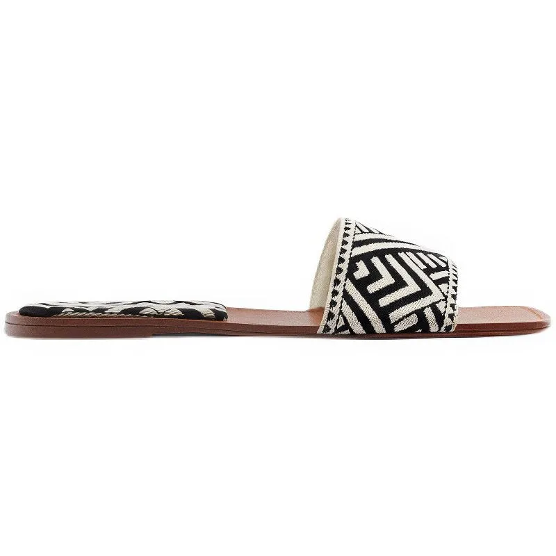 Women's Geometric Pattern Flat Slides