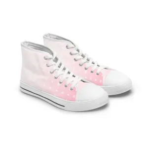 Women’s High Top Sneakers - Pink Ombré Pattern for Stylish Comfort