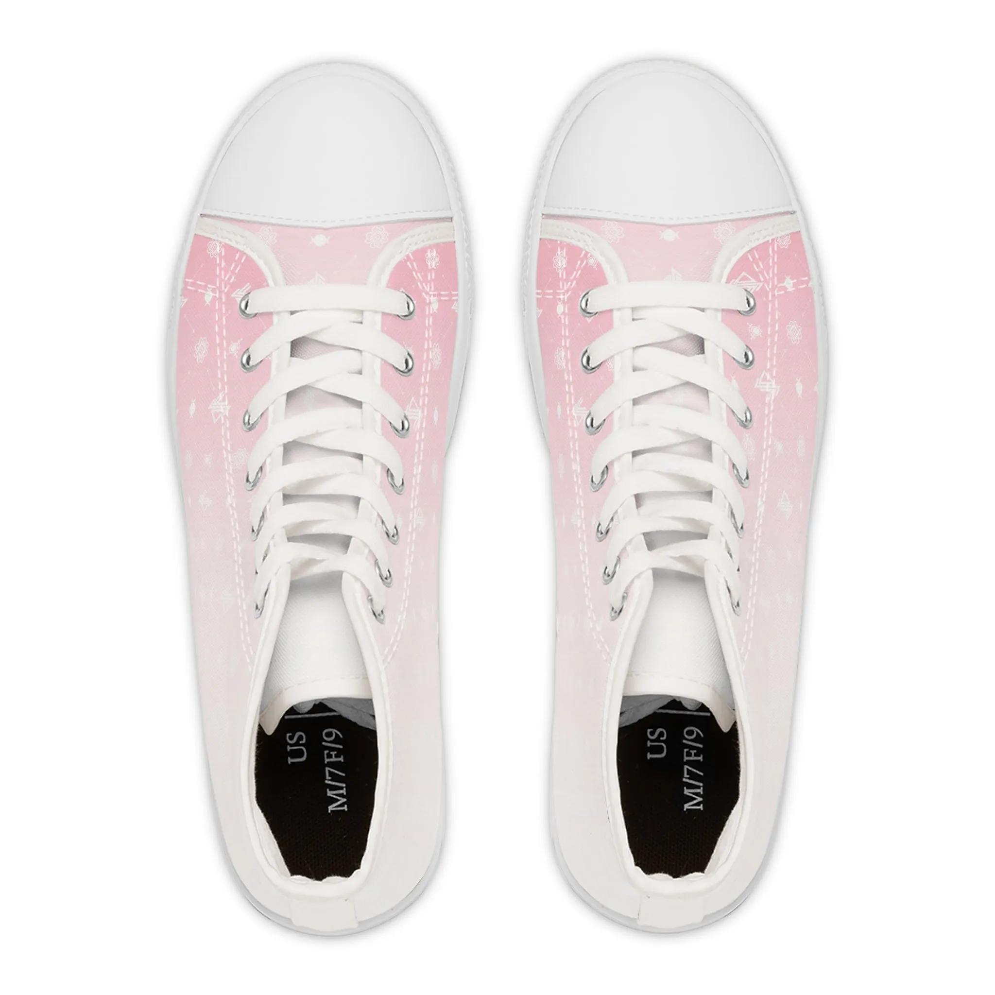 Women’s High Top Sneakers - Pink Ombré Pattern for Stylish Comfort