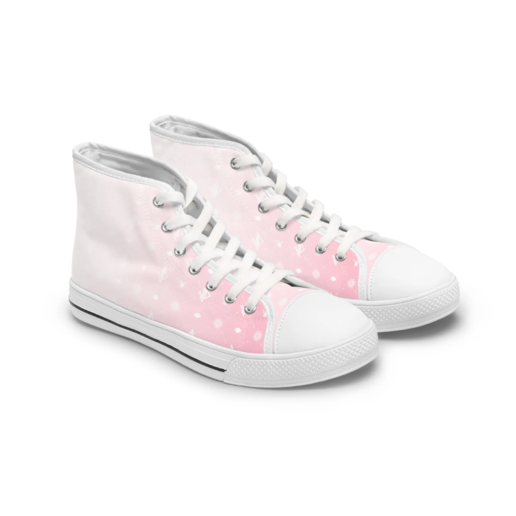 Women’s High Top Sneakers - Pink Ombré Pattern for Stylish Comfort