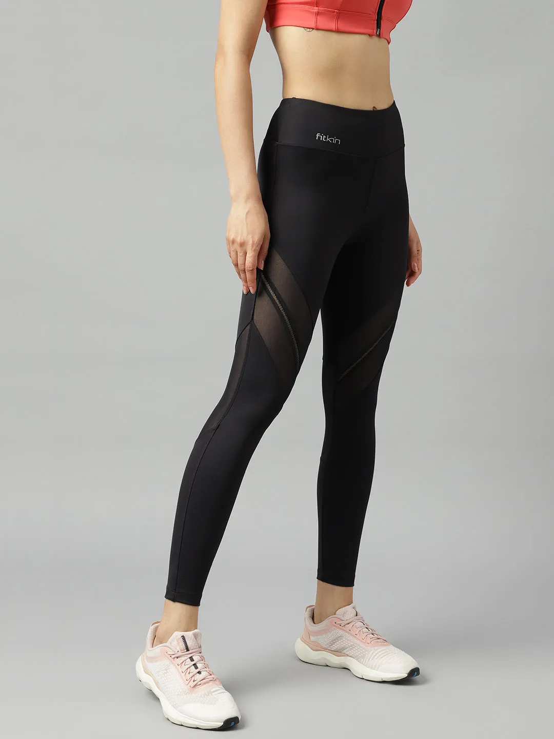 Women's mesh panel training tights