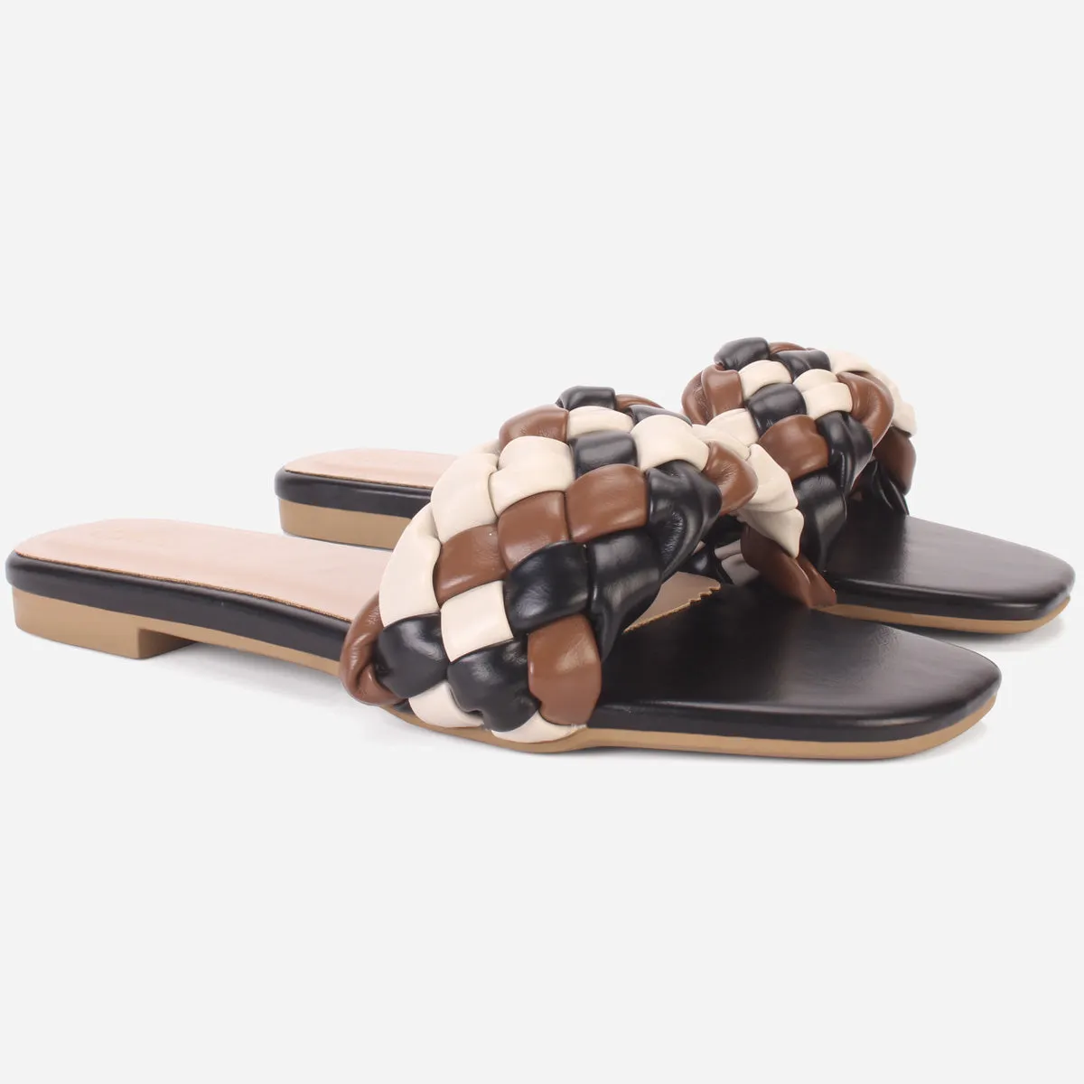 Womens "AMUNET" Braided Open Toe Summer Slippers