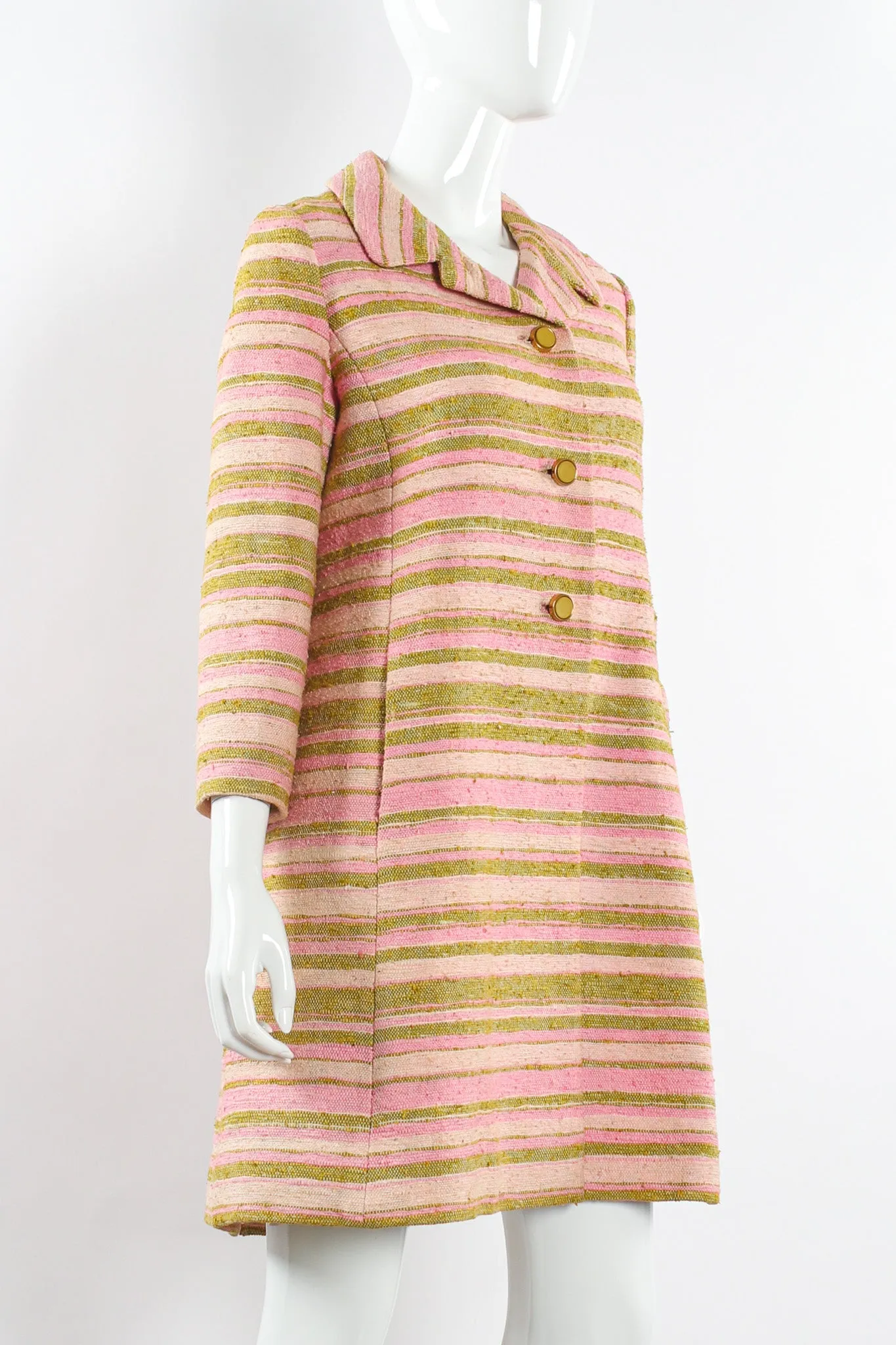 Woven Stripe Print Peacoat