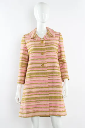 Woven Stripe Print Peacoat