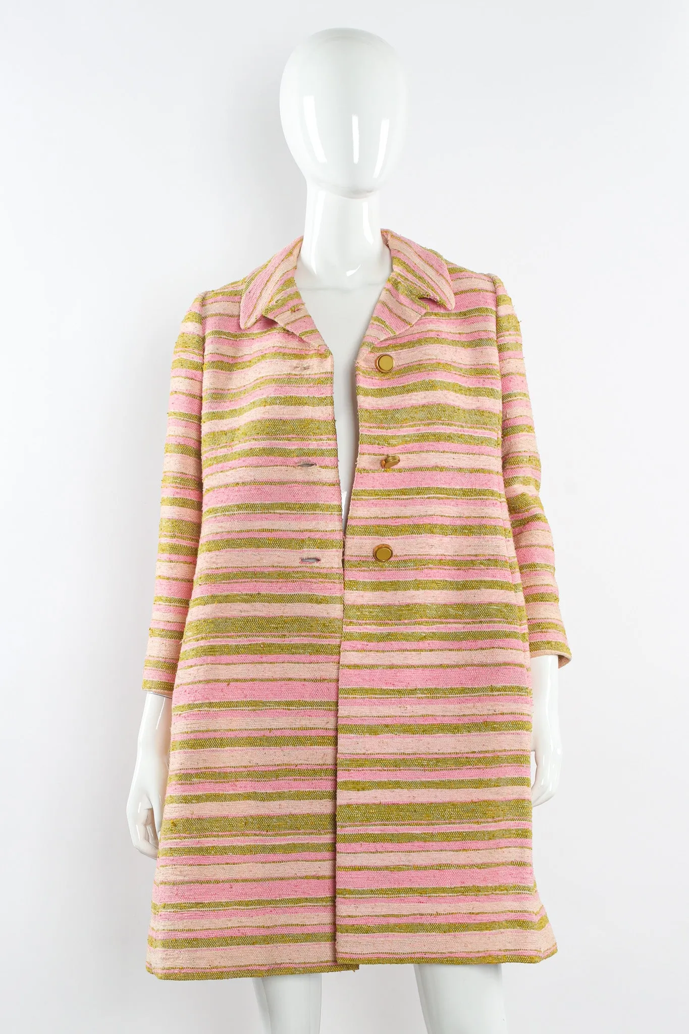 Woven Stripe Print Peacoat
