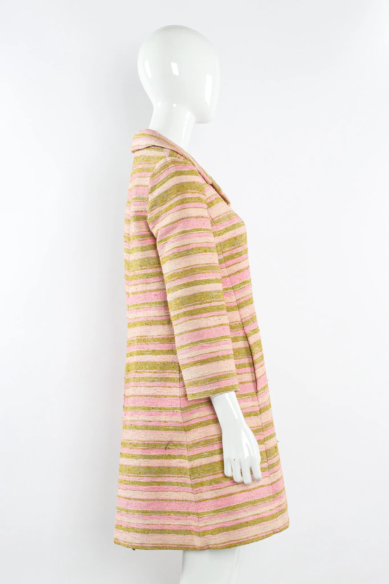 Woven Stripe Print Peacoat