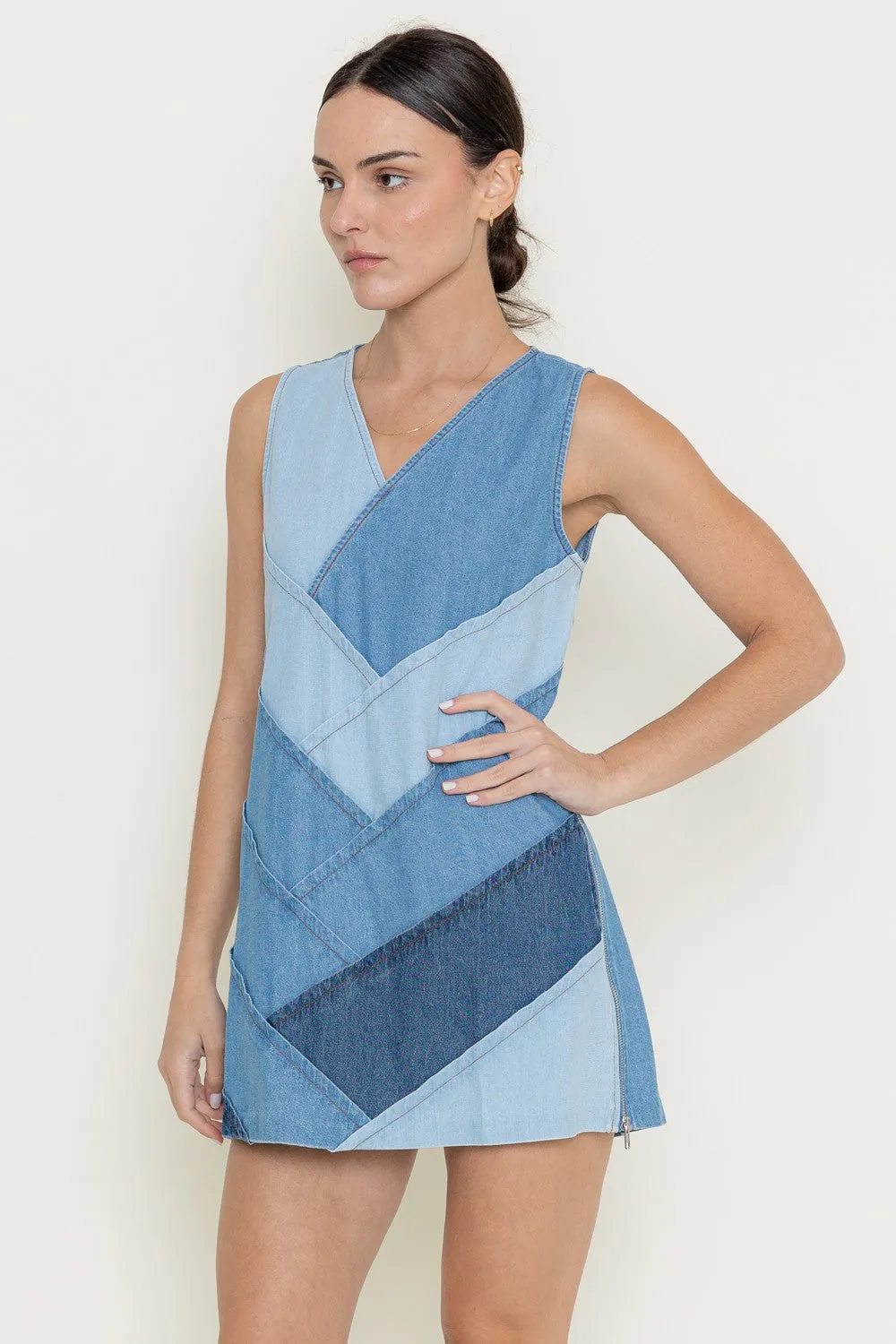Zig Zag Denim Dress