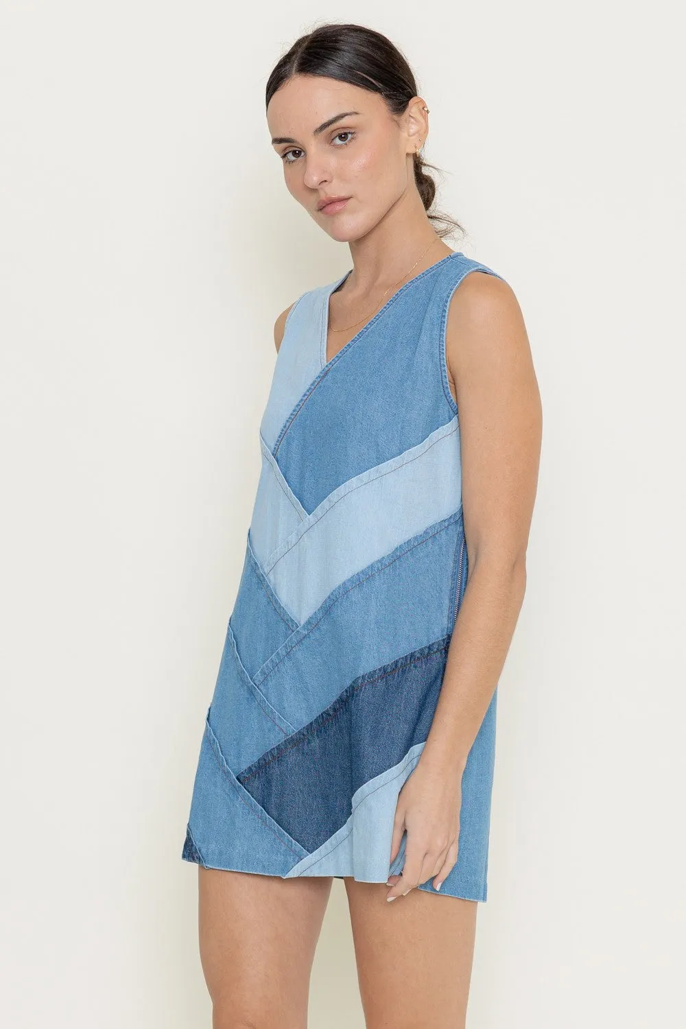 Zig Zag Denim Dress